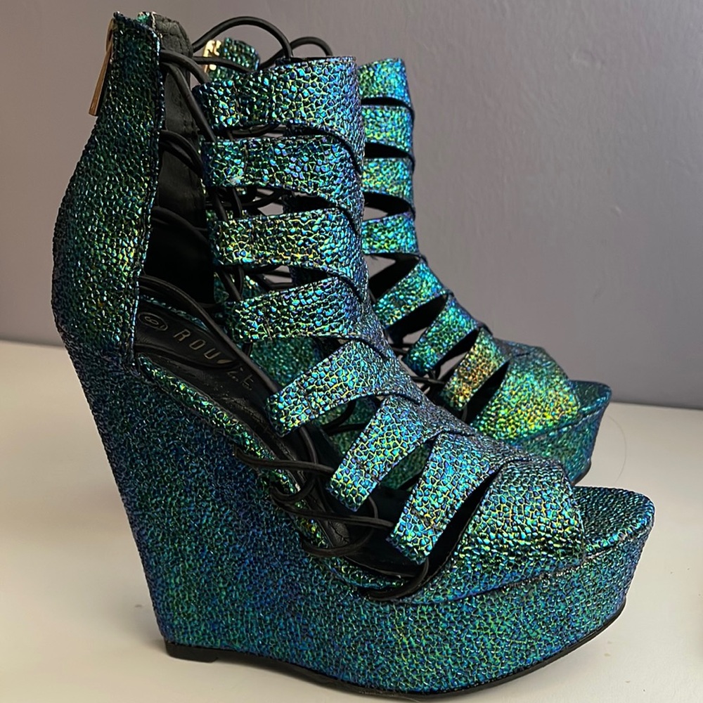 Iridescent platform wedge stilettos 👠 🧜🏼‍♀️ ✨ size 36 (6)